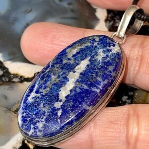 Dark Blue Lapis Lazuli Pendant 2 1/4”